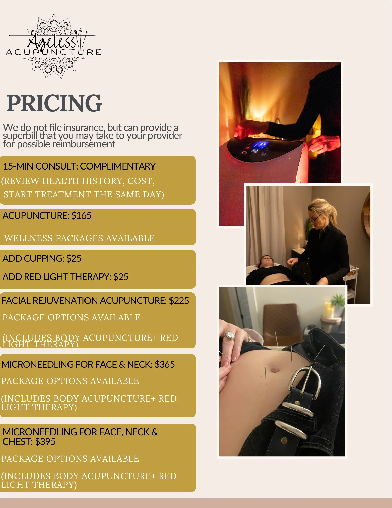 Ageless Acupuncture Prices